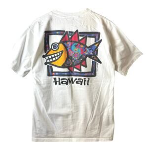 Vintage 1994 T-Shirt All Sport Hawaii Graphic Mens Lg White Retro Single Stitch